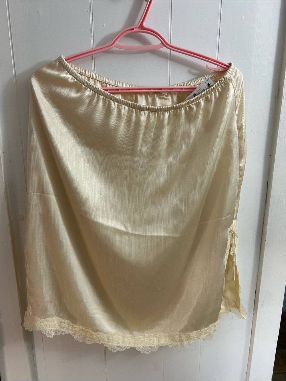 Ardene Ivory Lace-Trim Slip Skirt L NWT